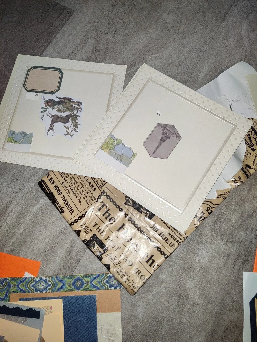 Handmade Greeting Card & Postcard Lot Assorted Cards Envelopes Mixed Media Vinta